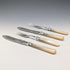 1877 British antique white mother-of-pearl handle, pure silver blade fish cutlery, 2 pairs, William Hutton & Sons