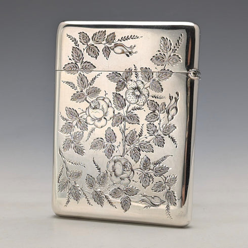 1897 年英國古董純銀卡包日本風格裝飾 75 克 Mappin & Webb