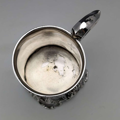 1851 British antique sterling silver mug 149g Henry Wilkinson