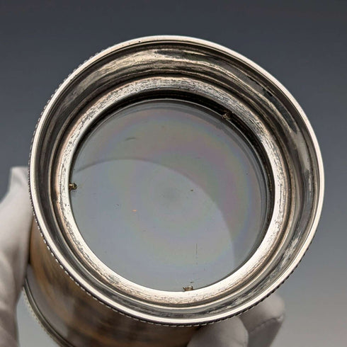 1872 British antique sterling silver horn beaker cup by Thomas Smiley