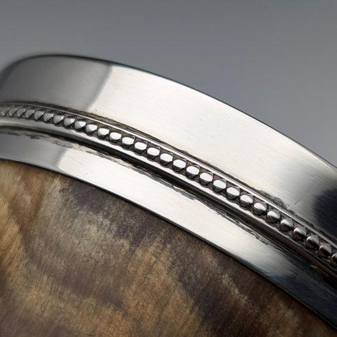 1872年 英国アンティーク 純銀装飾 ホーン製 ビーカーカップ Thomas Smiley