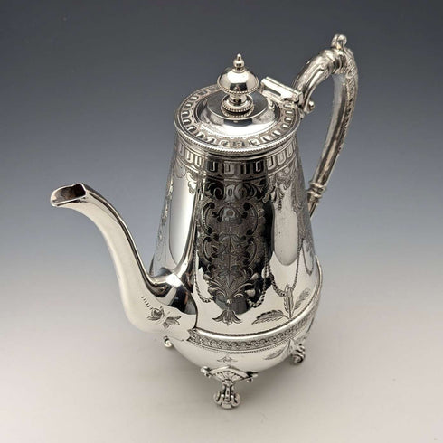 1870年頃 英国アンティーク シルバープレート製 コーヒーポット Philip Ashberry