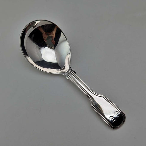1819 British antique sterling silver tea caddy spoon Thomas Wallis II & Jonathan Hayne