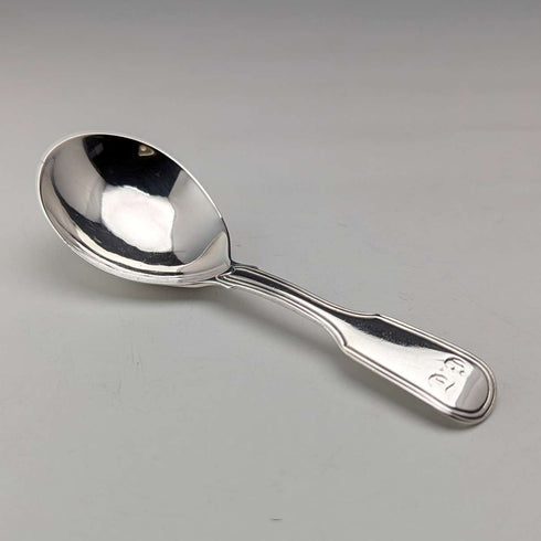1819 British antique sterling silver tea caddy spoon Thomas Wallis II & Jonathan Hayne