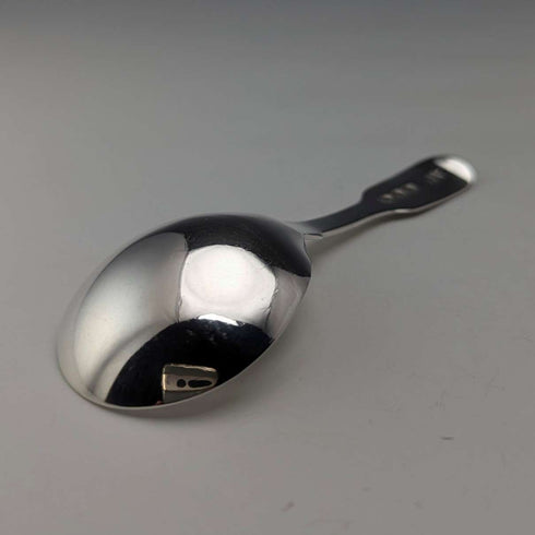 1819 British antique sterling silver tea caddy spoon Thomas Wallis II & Jonathan Hayne