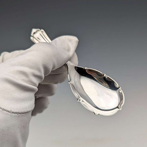 1906 British antique sterling silver tea caddy spoon Atkin Brothers