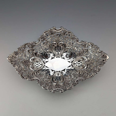 1901 British antique sterling silver dish 127g James Dixon &Sons