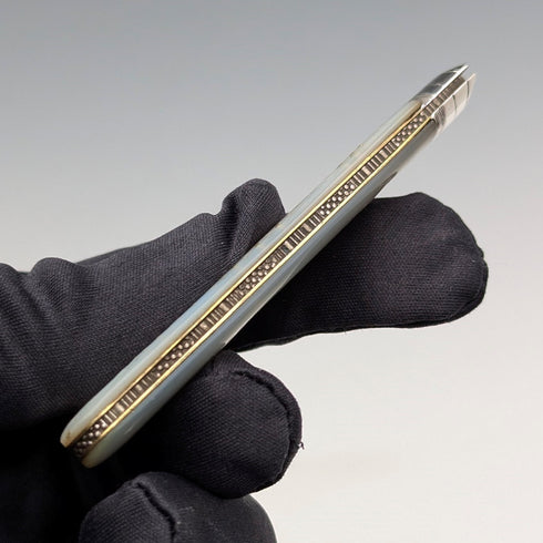 1905 年英國古董白色珍珠手柄純銀刀片小刀 Lee&Wigful