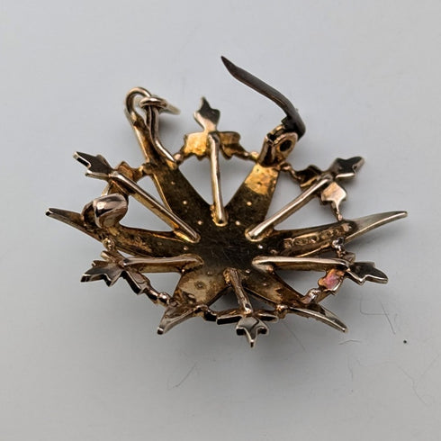 1909年 英国アンティーク 9ctゴールド&パール ペンダントブローチ