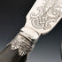 1902 British antique antler-handled fish server set, pure silver decoration, William Yates