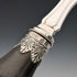 1902 British antique antler-handled fish server set, pure silver decoration, William Yates