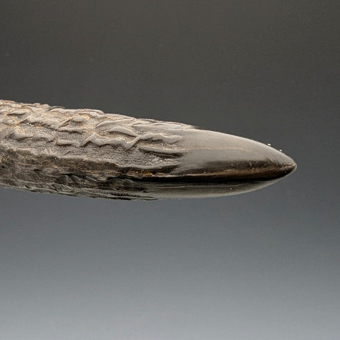 1902 British antique antler-handled fish server set, pure silver decoration, William Yates