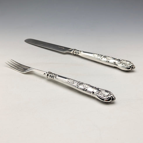 1850年頃 英国アンティーク 純銀製 デザートカトラリーペア 計87g Aaron Hadfield