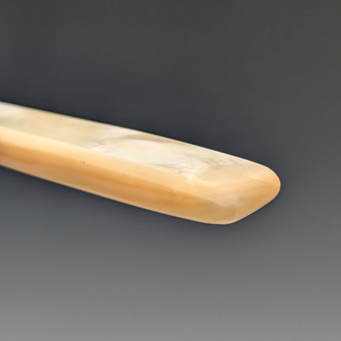 1904年 英国アンティーク 白蝶貝ハンドル 純銀ブレード デザートカトラリー2ペア William Hutton