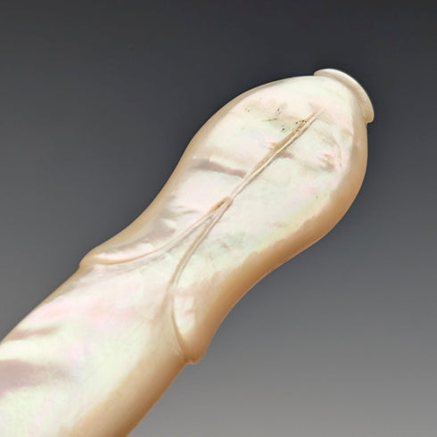 1899年 英国アンティーク 白蝶貝ハンドル 純銀ブレード デザートカトラリー4ペア John Sanderson