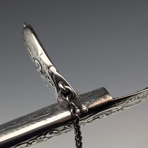 1888 年英國古董純銀腰帶眼鏡盒