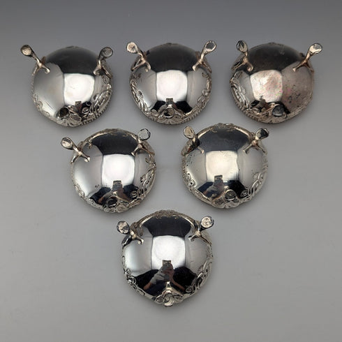 19世紀後半 英国アンティーク シルバープレート製 ソルトディッシュ 6個セット