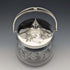 Late 19th Century British Antique Biscuit Barrel with Silver Plate Lid, Kerr & Phillips