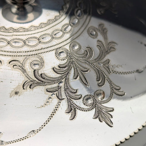 Late 19th Century British Antique Biscuit Barrel with Silver Plate Lid, Kerr & Phillips