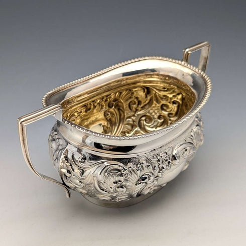 1906 British antique sterling silver sugar pot 208g John Rose