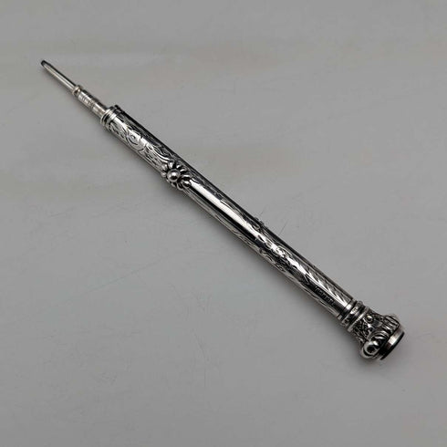 1905年頃 アンティーク 純銀製製 推進式ペンシル&つけペン 90-112mm