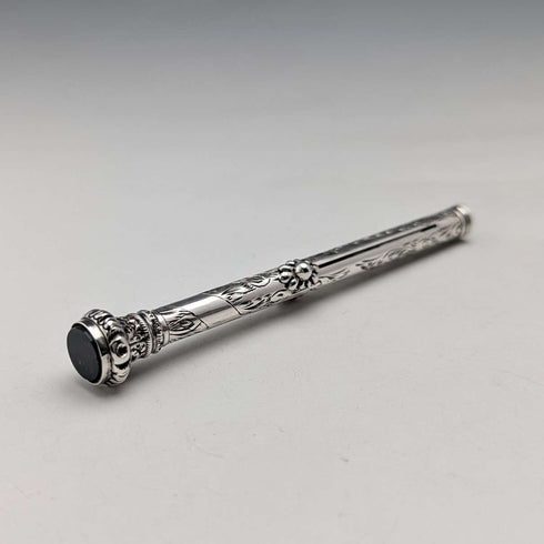 1905年頃 アンティーク 純銀製製 推進式ペンシル&つけペン 90-112mm