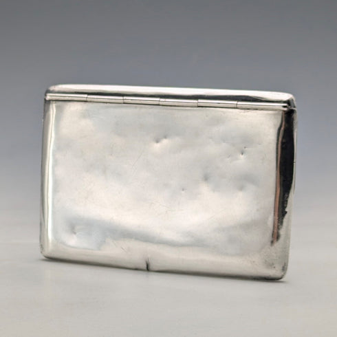 1905 British antique sterling silver card case with embossed decoration, 72g, Henry Williamson Ltd