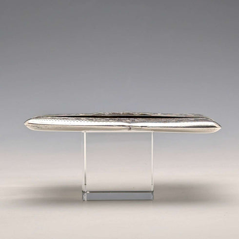1905 British antique sterling silver card case with embossed decoration, 72g, Henry Williamson Ltd