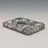 Antique American sterling silver card case with embossed decoration, 75g