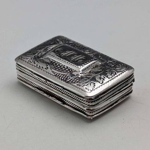 1822 British antique sterling silver vinaigrette by Thomas & William Simpson