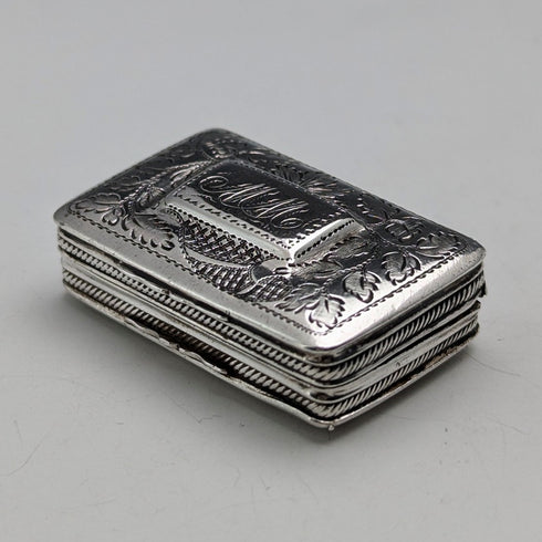 1822 British antique sterling silver vinaigrette by Thomas & William Simpson