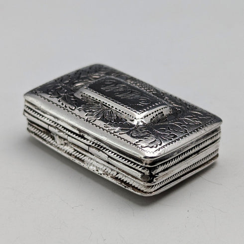 1822 British antique sterling silver vinaigrette by Thomas & William Simpson