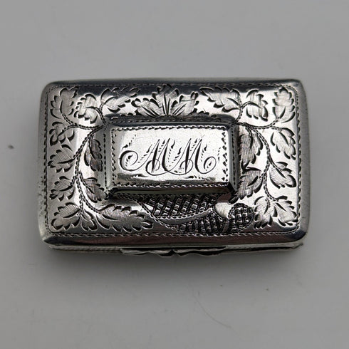 1822 British antique sterling silver vinaigrette by Thomas & William Simpson