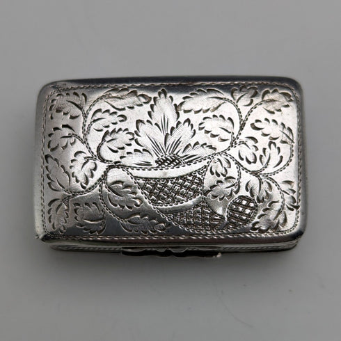 1822 British antique sterling silver vinaigrette by Thomas & William Simpson