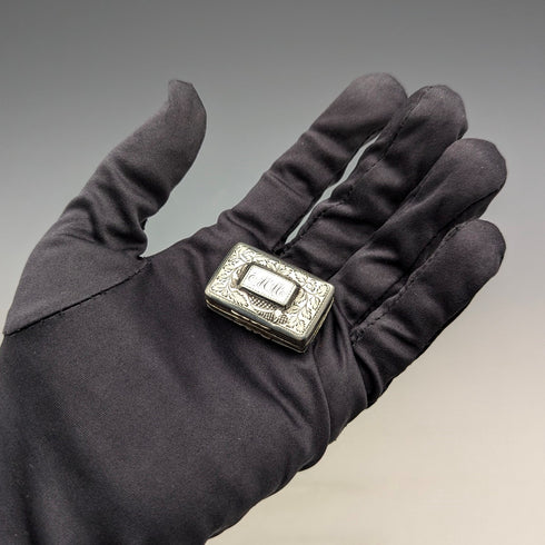 1822 British antique sterling silver vinaigrette by Thomas & William Simpson