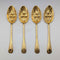 Set of 4 late 19th century British antique gold plated berry spoons