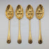 Set of 4 late 19th century British antique gold plated berry spoons