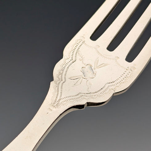 1885年 英国アンティーク シルバープレート製 フィッシュカトラリー5ペア Allen and Darwin