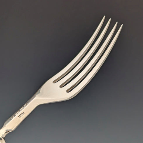 1853年 英国アンティーク 総純銀製 デザートカトラリー6ペア 計537g Francis Higgins II 木箱入り