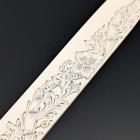 1902年 英国アンティーク 総純銀製 デザートカトラリー6ペア 計466g P Ashberry&Sons 木箱入り