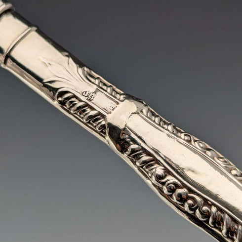 1902年 英国アンティーク 総純銀製 デザートカトラリー6ペア 計466g P Ashberry&Sons 木箱入り