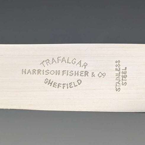英國古董鹿角手柄牛排餐具 6 對套裝 Harrison Fisher & Co