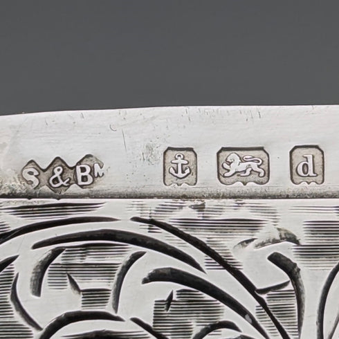 1903 British antique sterling silver card case, 61g, Smith&Bartlam