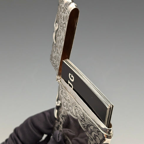 1903 British antique sterling silver card case, 61g, Smith&Bartlam