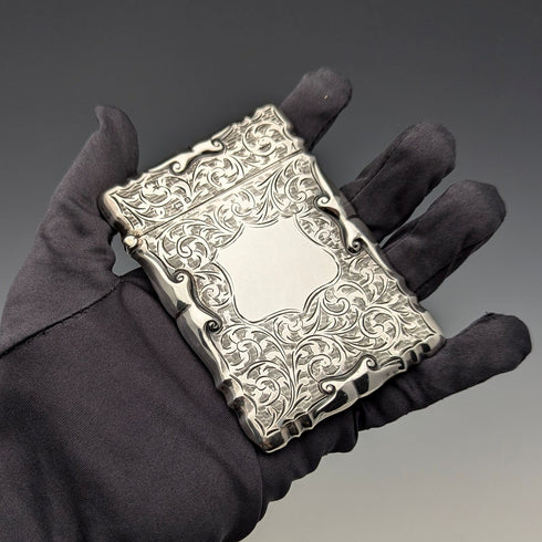 1903 British antique sterling silver card case, 61g, Smith&Bartlam