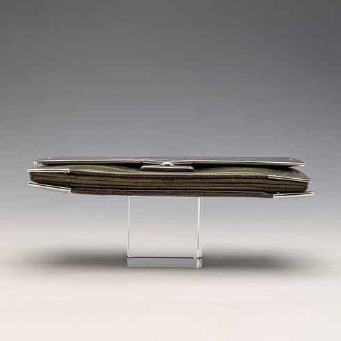 1898年 英国アンティーク 純銀装飾 小型革財布 小銭入れ G H James & Co