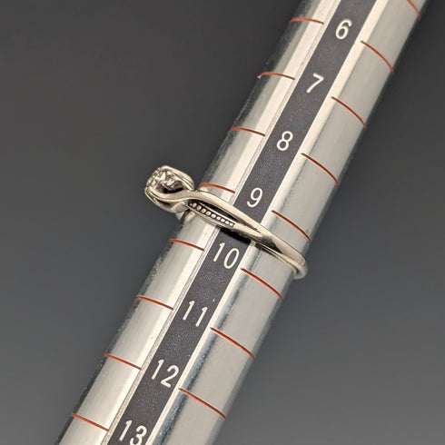 英国ヴィンテージ ジュエリー ジルコニア 純銀リング (9号)指輪