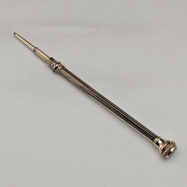 約 1900 年古董鍍金自動鉛筆 82-105 毫米