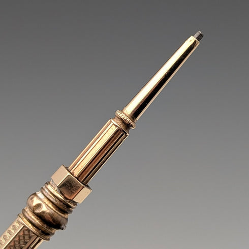 約 1900 年古董鍍金自動鉛筆 82-105 毫米