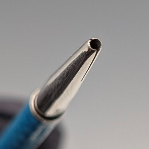 復古純銀和藍色扭索飾琺瑯迷你自動鉛筆